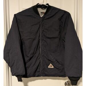 Bulwark FR Flame Resistant Work Jacket Navy Blue Quilted Lined Men's XXL